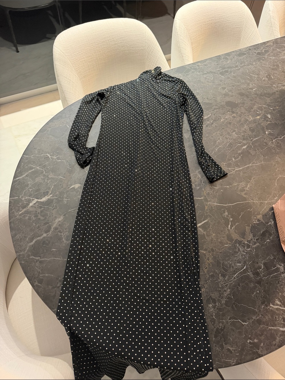 Show Me Your MuMu Black Polka Dot Long Sleeve Maxi Dress